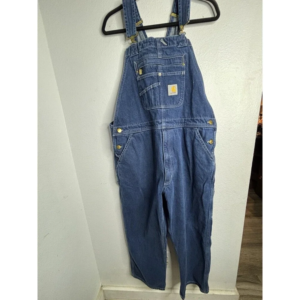 Carhartt Loose-Fit Denim Bib Overalls Men’s  38x28